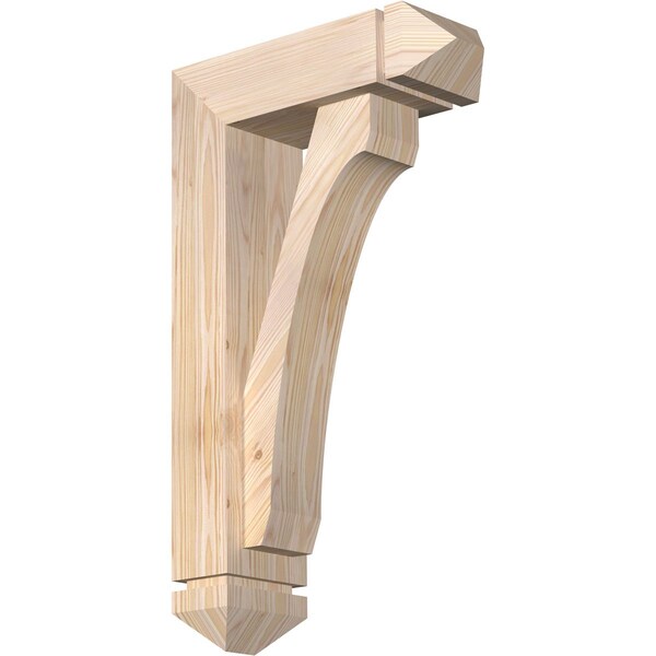 Ekena Millwork Legacy Arts and Crafts Smooth Bracket w/ Offset Brace, Douglas Fir, 5 1/2"W x 16"D x 28"H BKT0604X16X28LEC03SDF - main